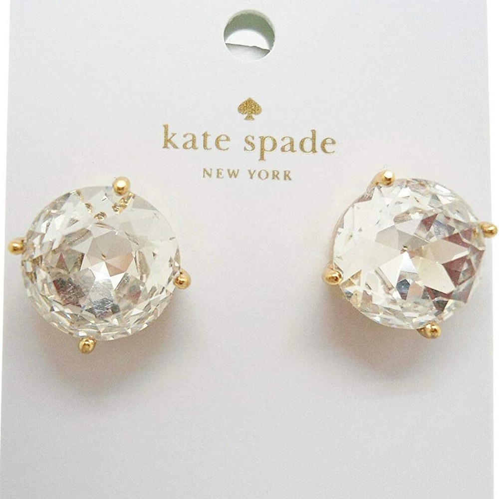 Kate Spade Gold and Clear Crystal Earrings. Rare. O0RUO736